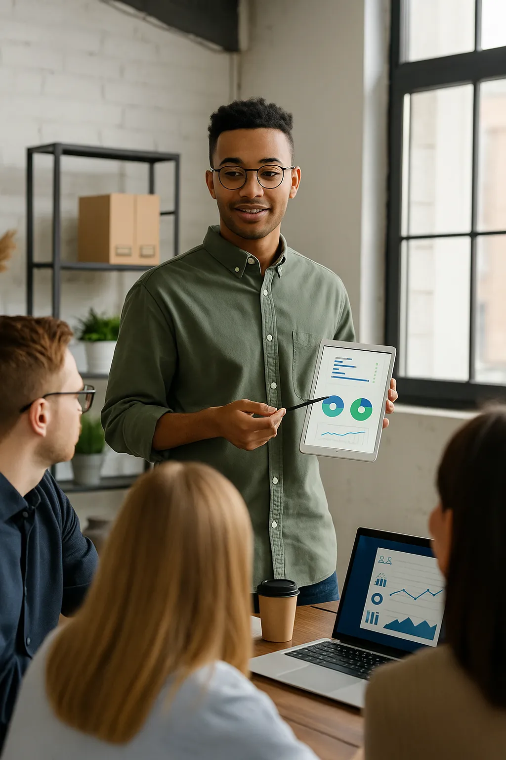 AI consultants analyzing user behavior data at Stanford Research Lab